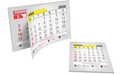 Bloco de Calendário 2020 8x5cm 